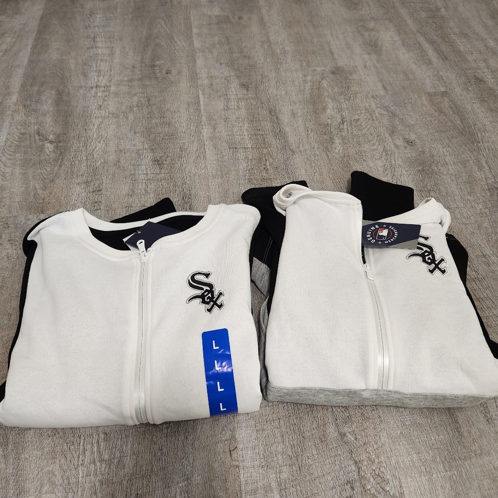 2 Pack Bundle NWT MLB Chicago White Sox Half Zip Pullover Sweater Size L/XL